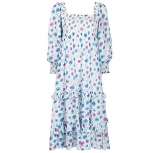 LoveShackFancy floral print tiered midi dress size SMALL